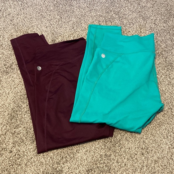 Guru Active women’s leggings in Teal and Maroon - Picture 1 of 4